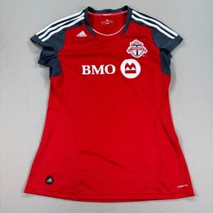 Vintage Adidas Toronto FC BMO Soccer Jersey Women's XL Climacool Red 2010‎